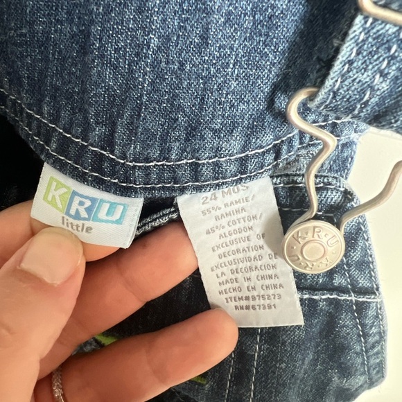 Kru Little Denim Jungle Friends Overalls Size 24 Months Y2K - Picture 6 of 8